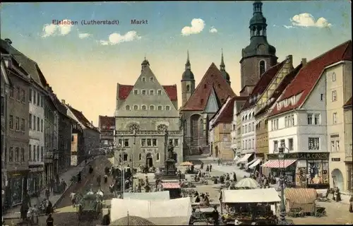 Ak Lutherstadt Eisleben, Markt