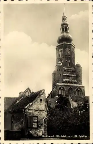 Ak Hansestadt Greifswald, Nikolaikirche von St. Spiritus