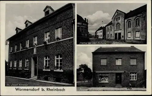 Ak Wormersdorf Rheinbach im Rhein Sieg Kreis, St. Josef Kloster, Friseur Nußbaum, Schule