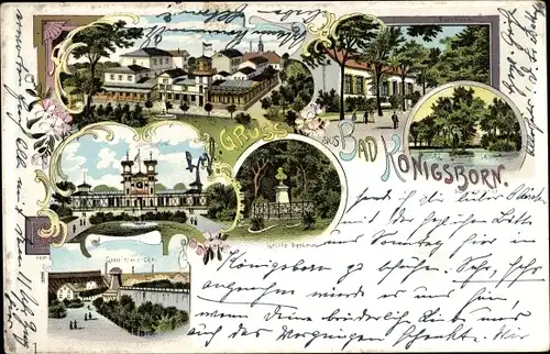 Litho Königsborn Unna im Ruhrgebiet, Gradierwerke, Denkmal