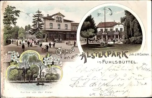 Litho Hamburg Nord Fuhlsbüttel, Gasthaus Alsterpark