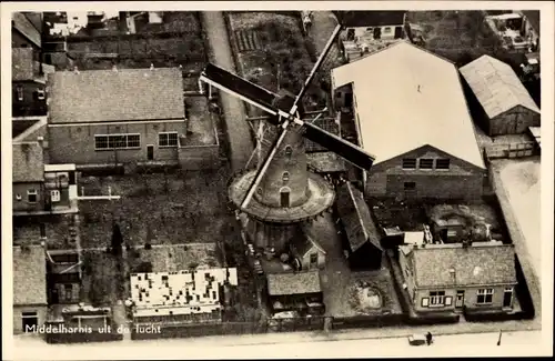 Ak Middelharnis Südholland, De Molen, Luchtfoto