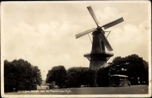 Ak Schiedam Südholland Niederlande, Molen aan de Vlaardinger Dijk