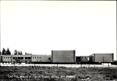 Ak Den Bommel Südholland, Chr. Nat. School en Openb. Lagere School