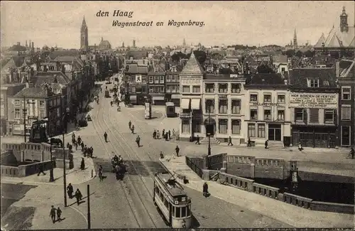 Ak Den Haag Südholland Niederlande, Wagenstraat en Wagenbrug