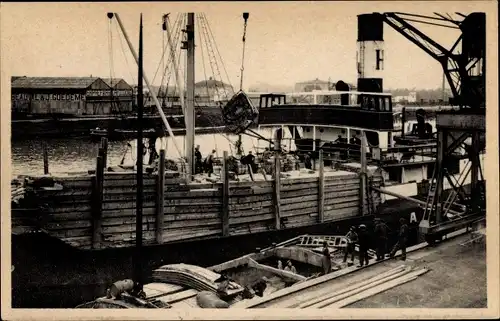 Ak Rotterdam Südholland Niederlande, Voorhaven, Discharge of timber