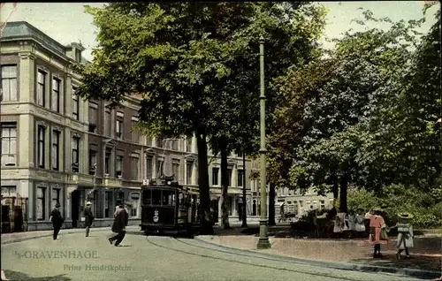 Ak 's Gravenhage Den Haag Südholland, Prins Hendrikplein, Straßenbahn