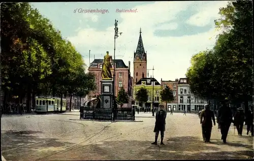 Ak 's Gravenhage Den Haag Südholland, Buitenhof, Straßenbahn