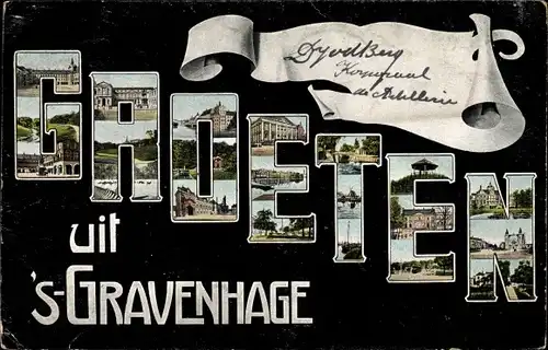 Buchstaben Ak 's Gravenhage Den Haag Südholland, Souvenir, Stadtansichten