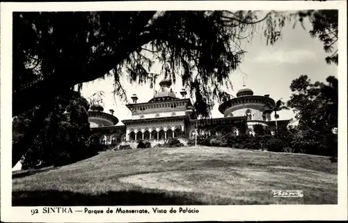 Ak Sintra Cintra Portugal, Parque de Monserrate, Vista do Palacio