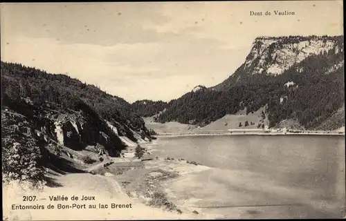 Ak Vallée de Joux Kanton Waadt, Dent de Vaulion, Entonnoirs de Bon Port au lac Brenet