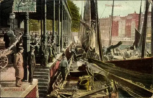 Ak Rotterdam Südholland Niederlande, Vischmarkt