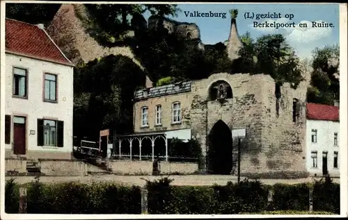 Ak Valkenburg Limburg Niederlande, Gezicht op Berkelpoort en Ruine