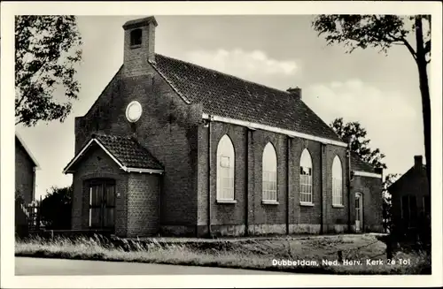 Ak Dubbeldam Dordrecht Südholland Niederlande, Ned. Herv. Kerk 2e Tol