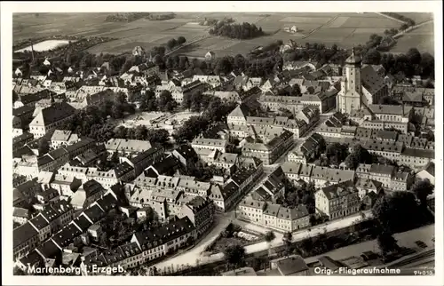 Ak Marienberg im Erzgebirge Sachsen, Fliegeraufnahme, 94010