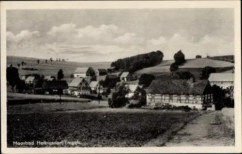 Ak Helbigsdorf Mulda im Erzgebirge, Teilansicht, Fachwerkhäuser