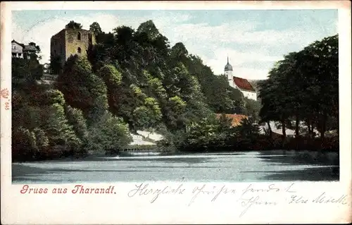 Ak Tharandt im Erzgebirge, Teilansicht, Ruine, Kirche