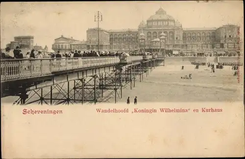 Ak Scheveningen Den Haag Südholland, Wandelhoofd Koningin Wilhelmina en Kurhaus