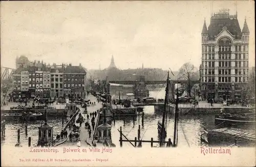 Ak Rotterdam Südholland Niederlande, Leeuwenbrug, Bolwerk en Witte Huis