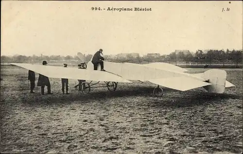 Ak Aeroplane Bleriot, Zivilflugzeug, Flugpionier