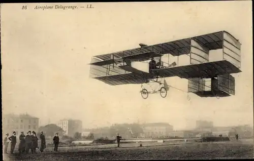 Ak Aeroplane Delagrange, Flugpionier