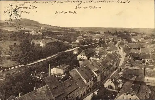 Ak Kamenz in Sachsen, Ort vom Kirchturm gesehen, Hutberg, Pulsnitzer Straße