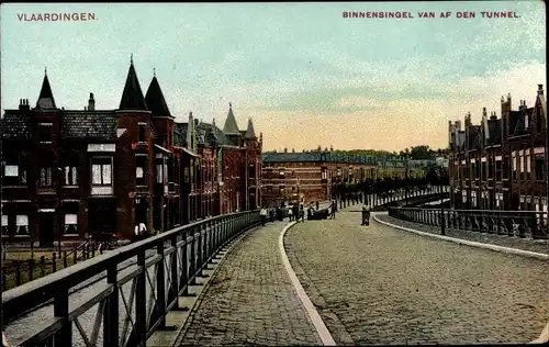 Ak Vlaardingen Südholland, Binnensingel van af den Tunnel