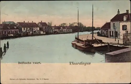 Ak Vlaardingen Südholland, Delftsche vaart