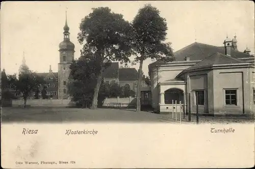 Ak Riesa an der Elbe Sachsen, Klosterkirche, Turnhalle