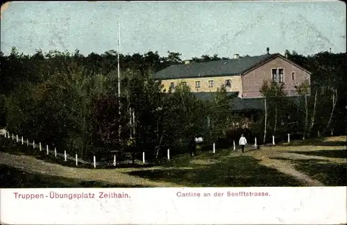 Ak Zeithain in Sachsen, Truppenübungsplatz, Kantine an der Senfftstraße