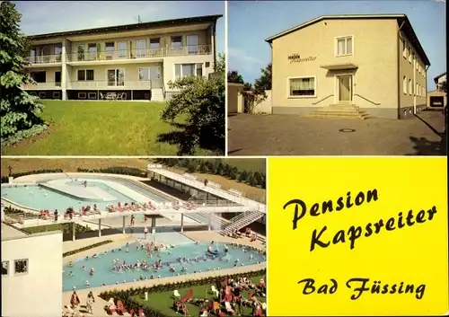 Ak Bad Füssing in Niederbayern, Pension Kapsreiter, Freibad