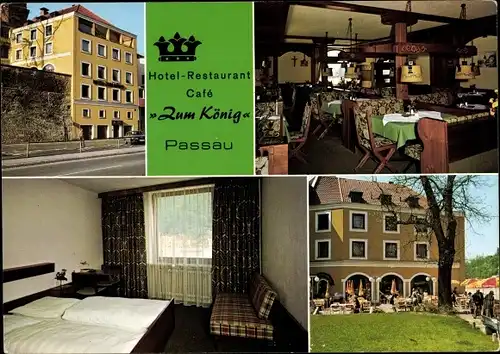 Ak Passau in Niederbayern, Hotel-Restaurant-Cafe Zum König, Inneres