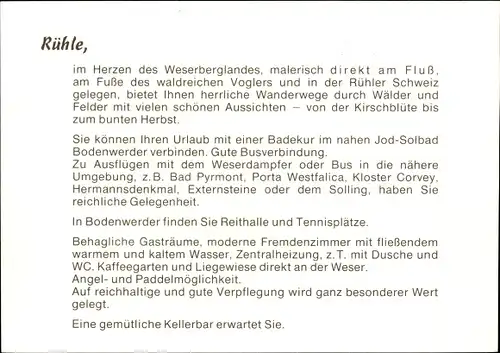 Ak Rühle Bodenwerder an der Weser, Hotel Zum weißen Ross