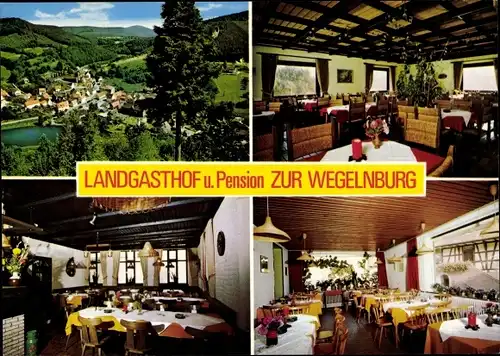 Ak Schönau in der Pfalz, Landgasthaus Zur Wegelnburg, Inneres