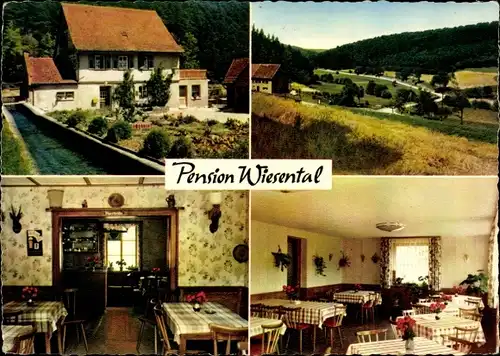 Ak Miltenberg am Main Unterfranken, Pension Wiesental, Inneres