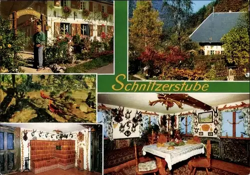 Ak Münstertal im Schwarzwald, Schnitzerstube, Inneres