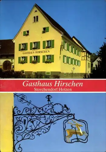 Ak Holzen Kandern im Schwarzwald Baden, Gasthaus Hirschen