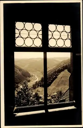 Ak Ludwigstadt Lauenstein Frankenwald, Blick aus Burg Lauenstein ins Loquitztal