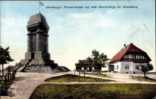 Ak Ronneburg, Partie an der Sachs. Altenburger Bismarcksäule auf Reusterberge