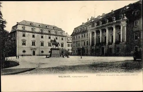 Ak Weimar in Thüringen, Fürstenplatz, Denkmal