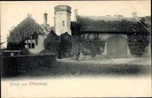 Ak Ettersburg in Thüringen, Ortsansicht, Turm