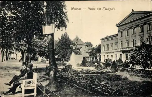 Ak Weimar in Thüringen, Partie am Karlsplatz