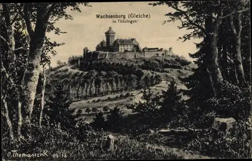 Künstler Ak Thomasczek, O., Holzhausen in Thüringen, Veste Wachsenburg