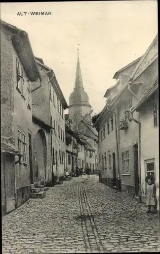 Ak Weimar in Thüringen, Straßenpartie