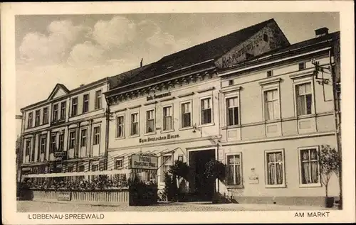 Ak Lübbenau im Spreewald, Am Markt, Hotel Deutsches Haus