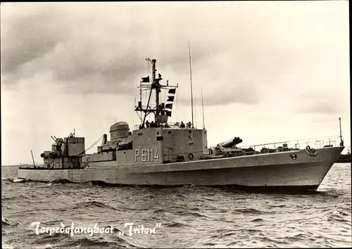 Ak Deutsches Kriegsschiff, Triton, P6114, Torpedofangboot, Bundesmarine