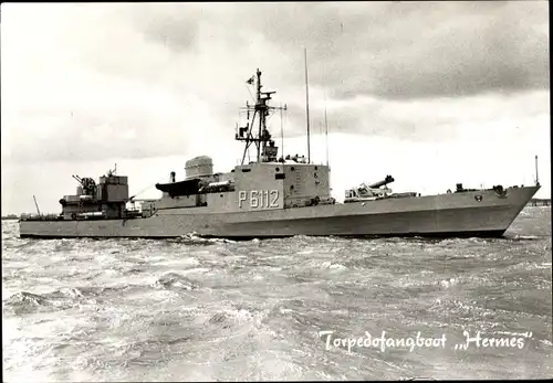 Ak Deutsches Kriegsschiff, Hermes, P6112, Torpedofangboot, Bundesmarine