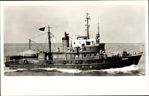 Foto Ak Peilboot Ruden, Vermessungsschiff, Foto Drüppel