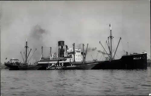 Foto Ak Portugiesisches Frachtschiff Mello, Sociedade Geral de Navegação