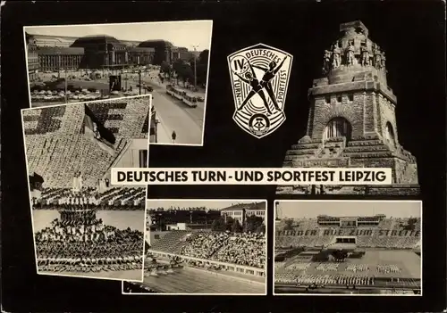 Ak Leipzig in Sachsen, IV. Deutsches Turn- und Sportfest, Massenturnen, Völkerschlachtdenkmal  